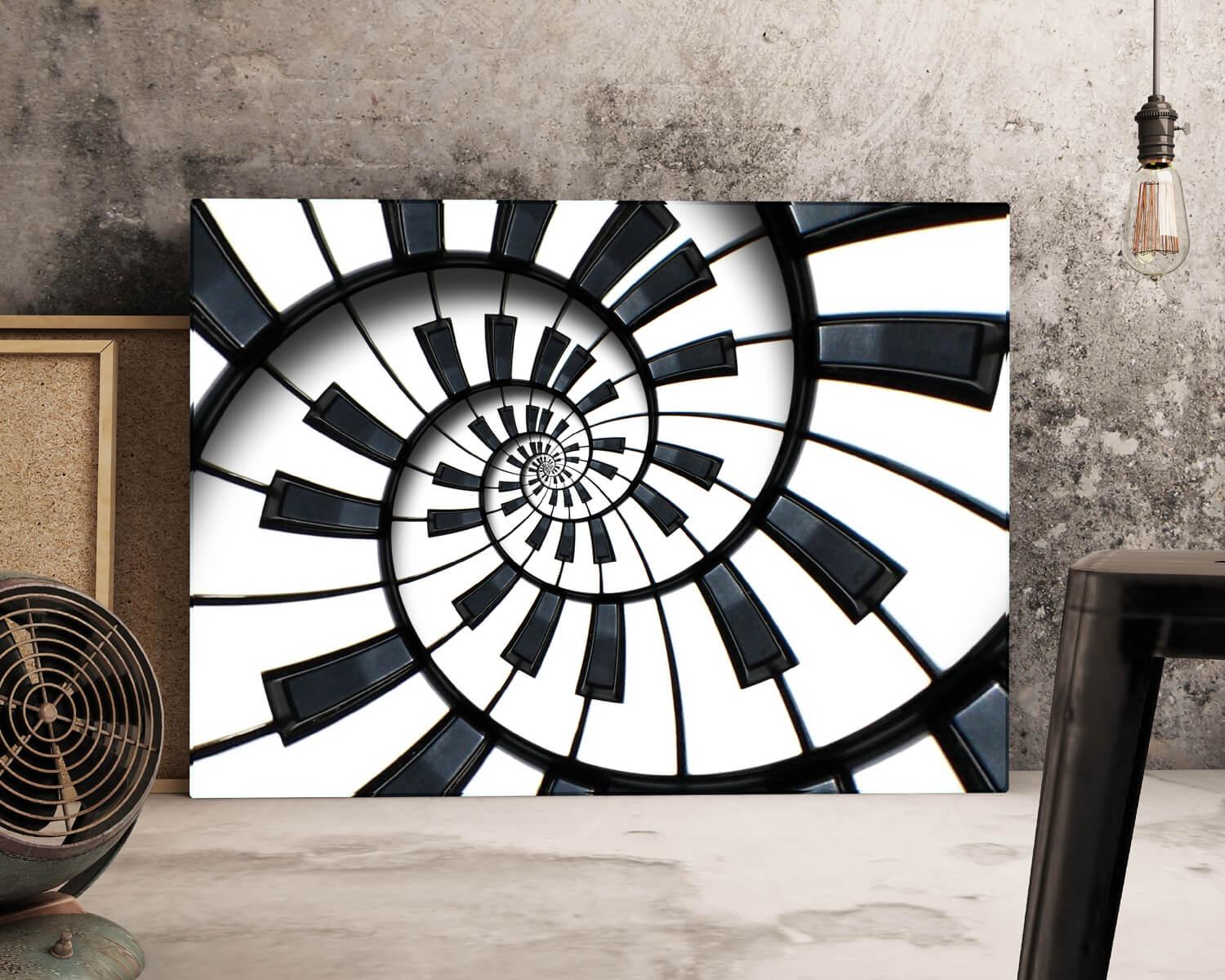 Tablou abstract alb-negru