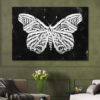 Tablou canvas fluture alb-negru